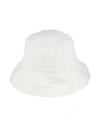 Msgm Woman Hat White Size L Polyester, Cotton In White