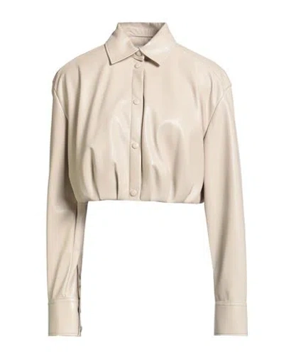 Msgm Woman Jacket Beige Size 8 Polyester