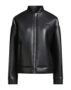 Msgm Logo-embroidered Jacket In Black