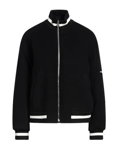 Msgm Woman Jacket Black Size 4 Virgin Wool, Polyamide