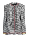 Msgm Check-pattern Single-breasted Blazer In Black