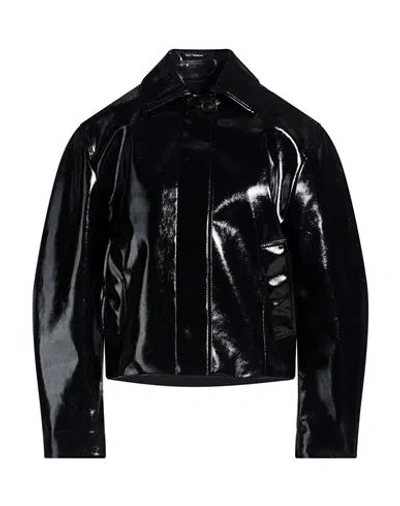 Msgm Woman Jacket Black Size 8 Polyester