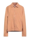 Msgm Woman Jacket Camel Size 12 Cotton In Brown