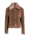 Msgm Woman Jacket Camel Size 4 Cotton, Viscose, Elastane In Neutral