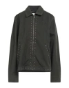 Msgm Woman Jacket Charcoal Size 12 Cotton In Gray