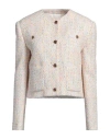 Msgm Woman Jacket Cream Size 8 Polyester In White