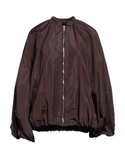 Msgm Woman Jacket Dark Brown Size 8 Polyester