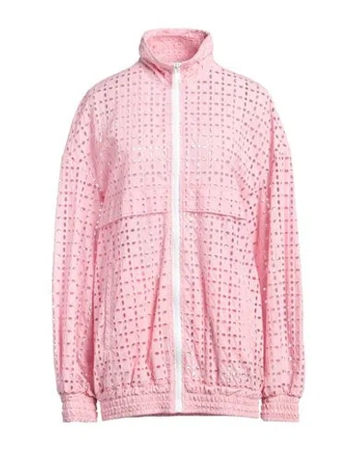 Msgm Woman Jacket Light Pink Size 6 Cotton, Polyester