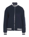 Msgm Woman Jacket Midnight Blue Size 4 Virgin Wool, Polyamide In Blue