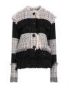 Msgm Woman Jacket Pink Size 8 Acrylic, Cotton, Polyester, Wool, Polyamide In Multi