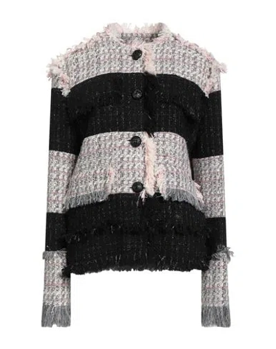 Msgm Woman Jacket Pink Size 8 Acrylic, Cotton, Polyester, Wool, Polyamide In Multi
