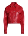 Msgm Woman Jacket Red Size 4 Polyester, Elastane, Polyurethane Coated