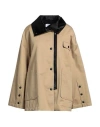 Msgm Padded Jacket With Zip And Snaps In Beige
