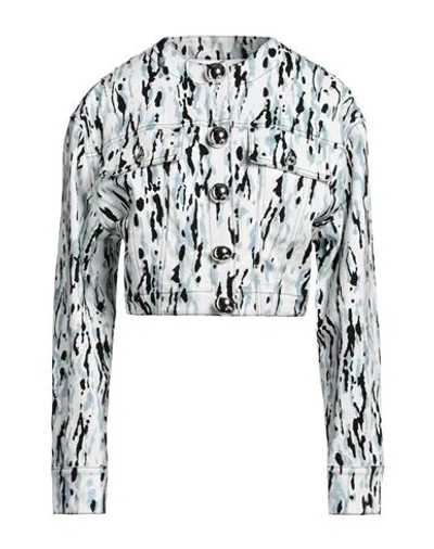 Msgm Woman Jacket White Size 4 Cotton, Elastane