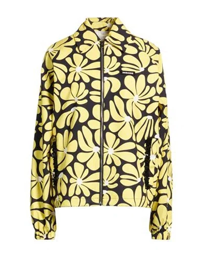 Msgm Woman Jacket Yellow Size 2 Cotton, Elastane, Pvc - Polyvinyl Chloride, Viscose, Polyamide In Multi