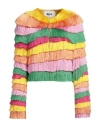 Msgm Woman Jacket Yellow Size 6 Polyester, Viscose In Yellow