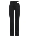 Msgm Woman Jeans Black Size 6 Cotton In Black