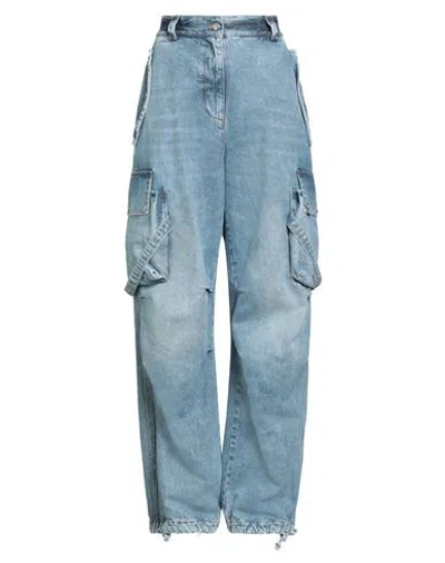 Msgm Woman Jeans Blue Size 8 Cotton