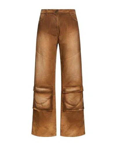 Msgm Woman Jeans Camel Size 4 Cotton In Brown