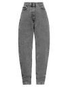 Msgm Woman Denim Pants Grey Size 10 Cotton In Grey