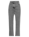 Msgm Woman Denim Pants Grey Size 4 Cotton In Grey