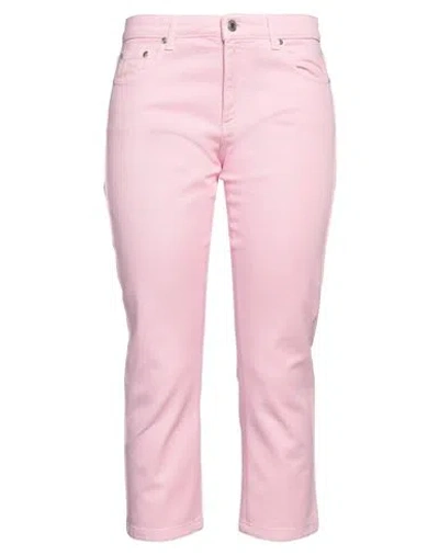 Msgm Woman Denim Pants Pink Size 8 Cotton