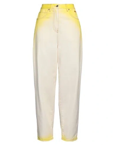 MSGM MSGM WOMAN JEANS YELLOW SIZE 8 COTTON