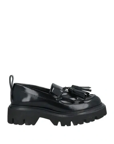 Msgm Woman Loafers Black Size 8 Leather