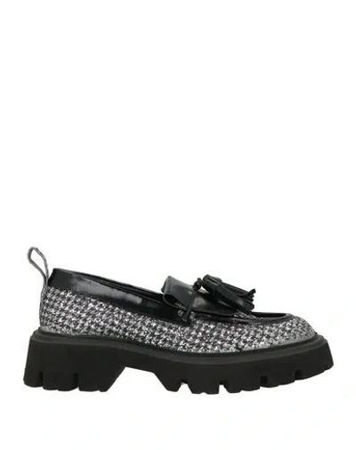 Msgm Woman Loafers Silver Size 7 Textile Fibers
