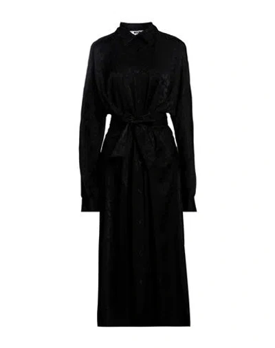 Msgm Woman Maxi Dress Black Size 2 Acetate, Silk