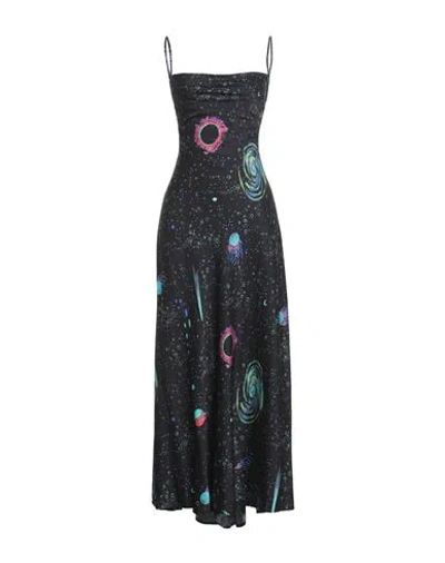 Msgm Woman Maxi Dress Black Size 2 Viscose, Elastane