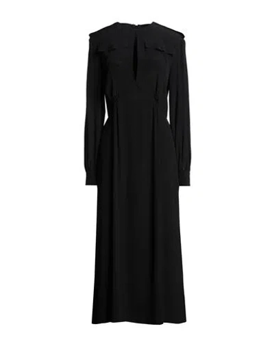 Msgm Woman Maxi Dress Black Size 4 Acetate, Silk