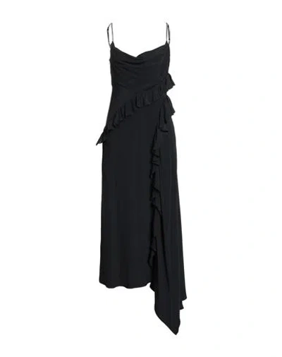 Msgm Woman Maxi Dress Black Size 4 Acetate, Silk