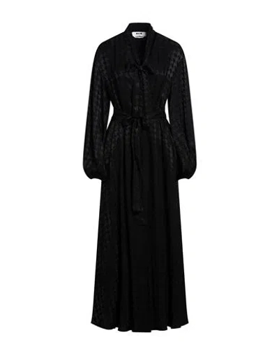 Msgm Woman Maxi Dress Black Size 4 Acetate, Viscose