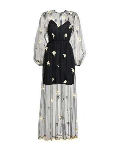 Msgm Woman Maxi Dress Black Size 4 Polyamide, Pvc - Polyvinyl Chloride, Glass