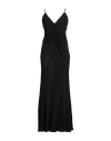 Msgm Woman Maxi Dress Black Size 8 Acetate, Silk