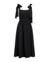 Msgm Woman Maxi Dress Black Size 8 Cotton, Elastane
