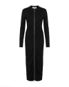 Msgm Zip-front Gathered Maxi Dress In Black