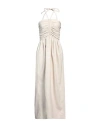 Msgm Woman Maxi Dress Cream Size 2 Polyester In White