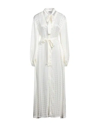 Msgm Woman Maxi Dress Cream Size 6 Acetate, Viscose In White