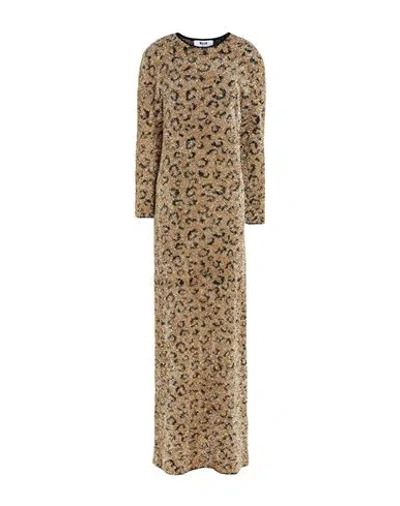 Msgm Woman Maxi Dress Gold Size S Polyamide, Metallic Polyester, Elastane