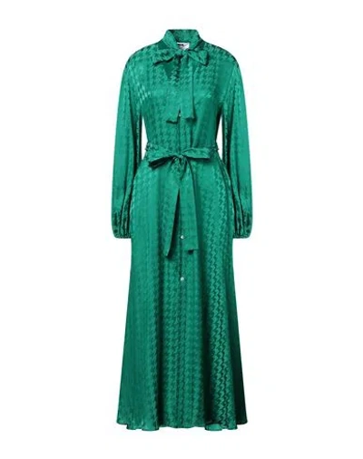 Msgm Woman Maxi Dress Green Size 4 Acetate, Viscose