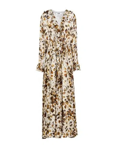 MSGM MSGM WOMAN MAXI DRESS LIGHT GREY SIZE 6 VISCOSE