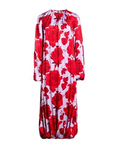 Msgm Woman Maxi Dress Lilac Size 6 Viscose In Red