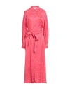 Msgm Woman Maxi Dress Magenta Size 8 Acetate, Viscose In Magenta