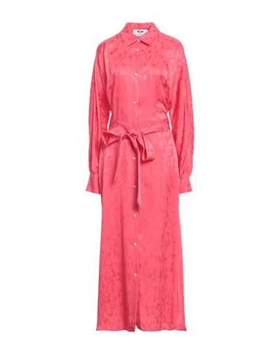 Msgm Woman Maxi Dress Magenta Size 8 Acetate, Viscose