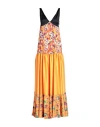 MSGM MSGM WOMAN MAXI DRESS ORANGE SIZE 4 RECYCLED POLYESTER, POLYESTER
