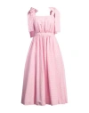 Msgm Pink Bow Maxi Dress In Pink