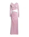 Msgm Woman Maxi Dress Pink Size 4 Polyamide, Metallic Fiber