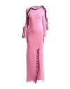 Msgm Woman Maxi Dress Pink Size S Wool, Acrylic In Pink